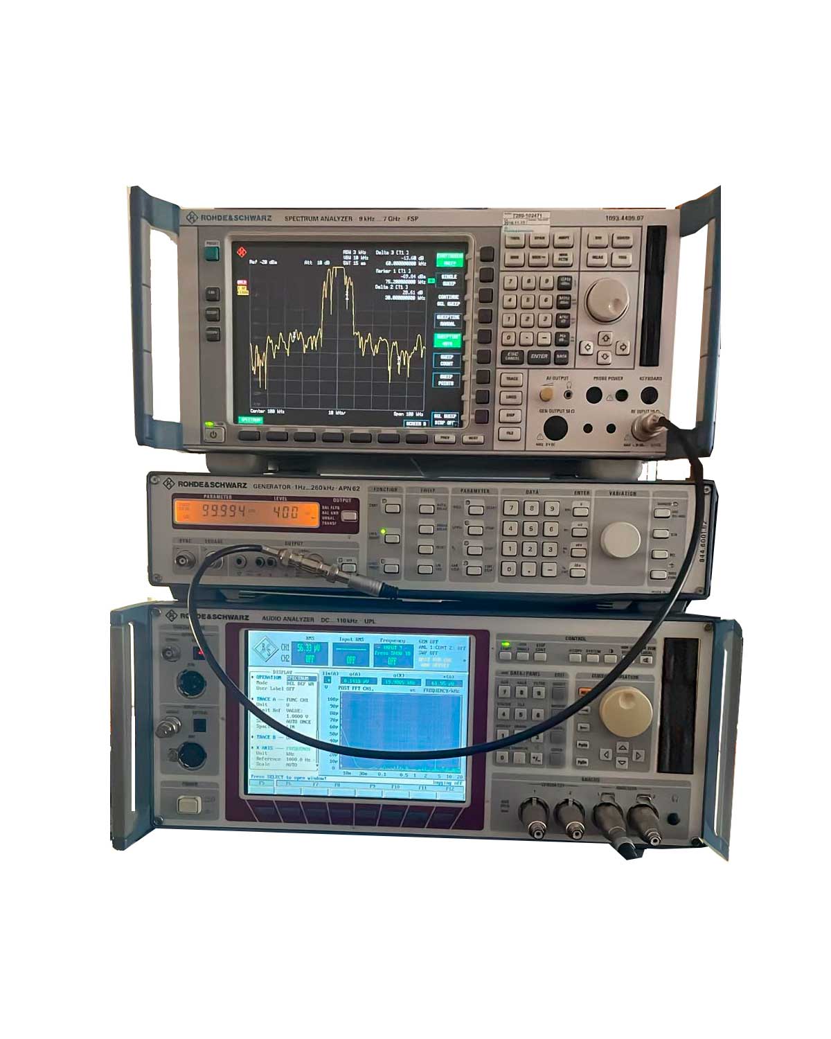 Banco di misura con strumentazione del laboratorio HIFI Vintage Service